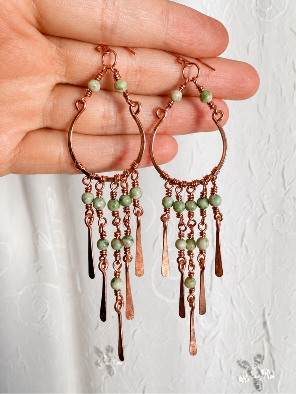 Handcrafted Copper Chandelier Earrings